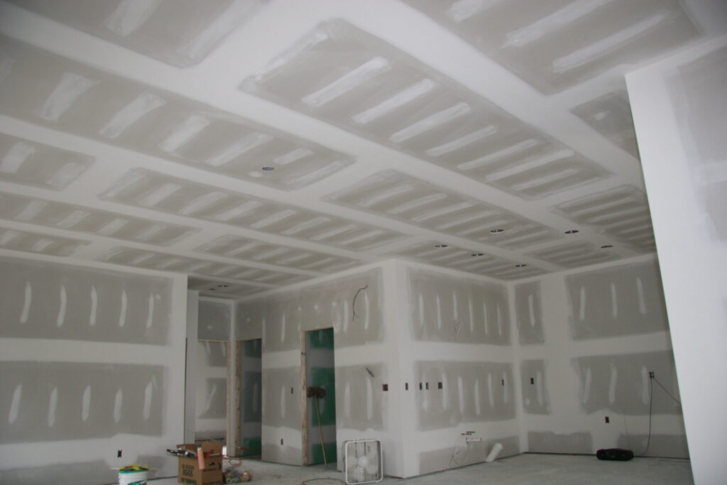 Level 4 finished drywall, wide joints and screw coverage