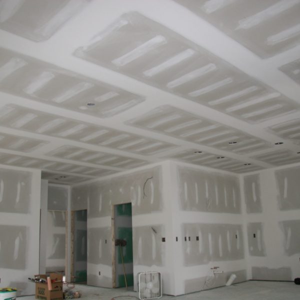 Level 4 finished drywall, wide joints and screw coverage